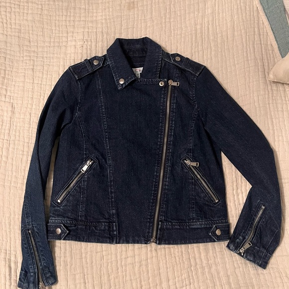 LOFT Dark Blue Denim Jacket XS petite - Picture 10 of 13
